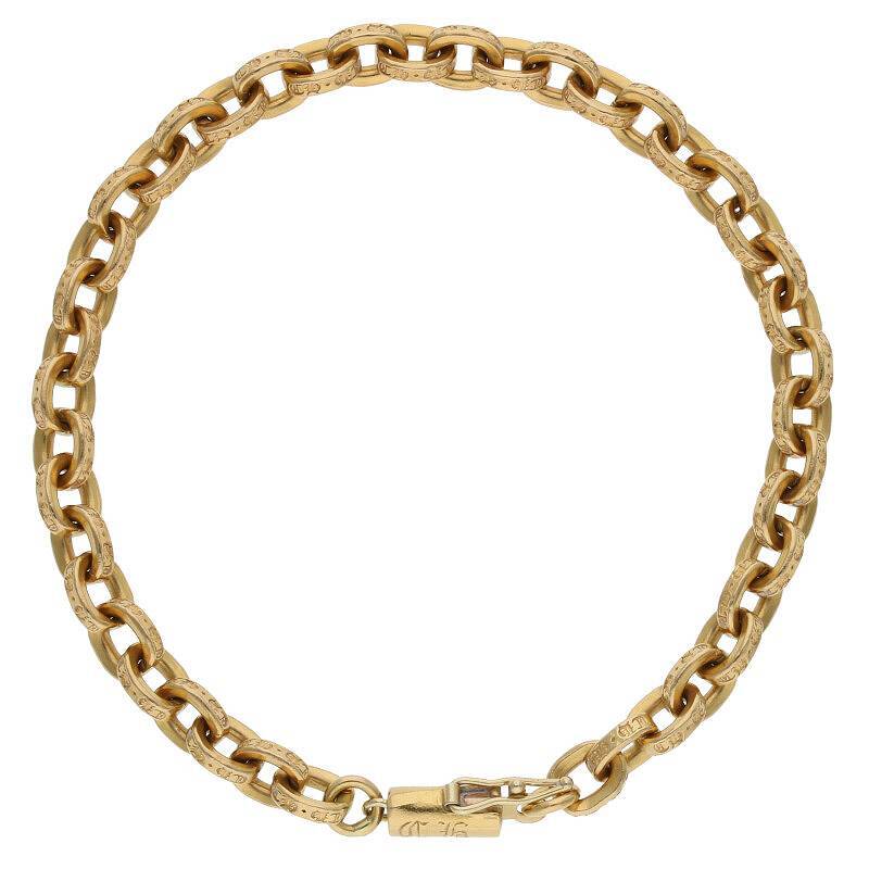 クロムハーツ Chrome Hearts 22K PAPER CHAIN/22Kペーパーチェーン サイズ:7inch オールドゴールドブレスレット 中古 SS07_画像2