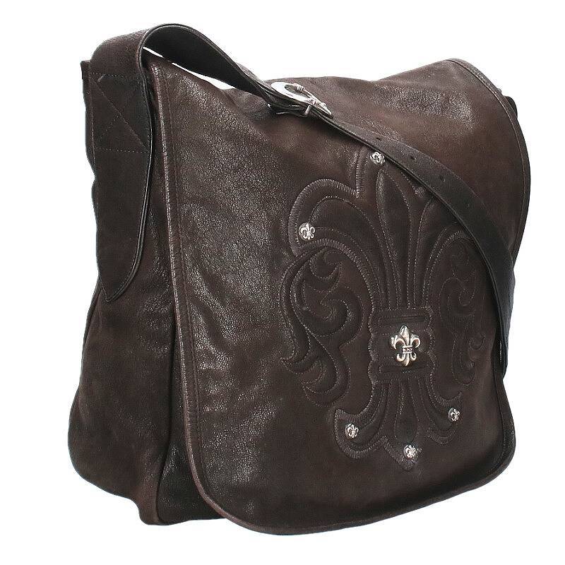 クロムハーツ Chrome Hearts BAG-MAIL BS FLUER/メールバッグ BSフレア装飾レザーショルダーバッグ 中古 SJ02_画像1