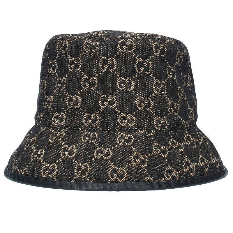 グッチ GUCCI 576371 3HAF8 サイズ:L GGデニム バケット帽子 中古 SS13_画像1