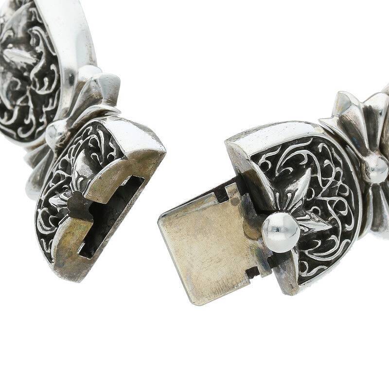 【値下げ】 102900円 クロムハーツ LINK STAR OVAL TINY Hearts Chrome ブレスレット