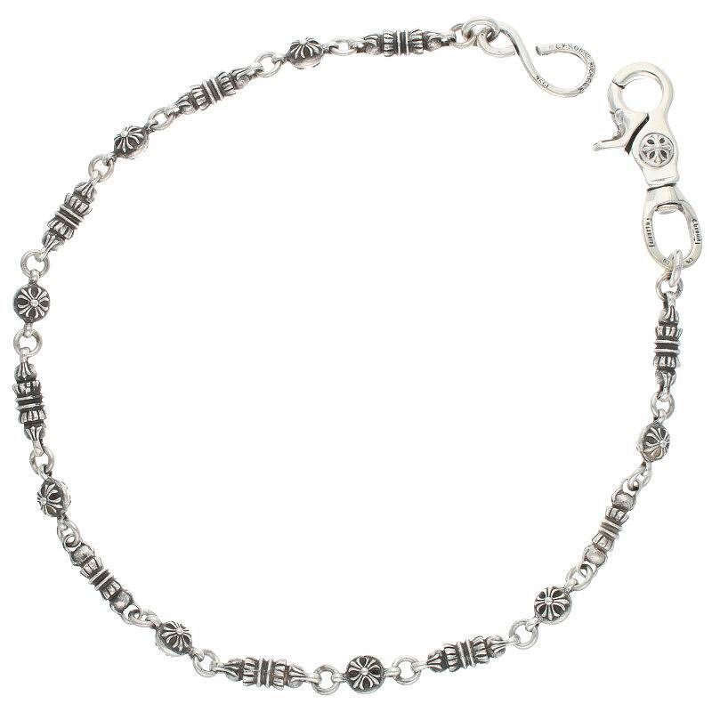 クロムハーツ Chrome Hearts 1クリップロングバレルクロスボールリンク サイズ:ロング シルバーウォレットチェーン 中古 SS07の画像1