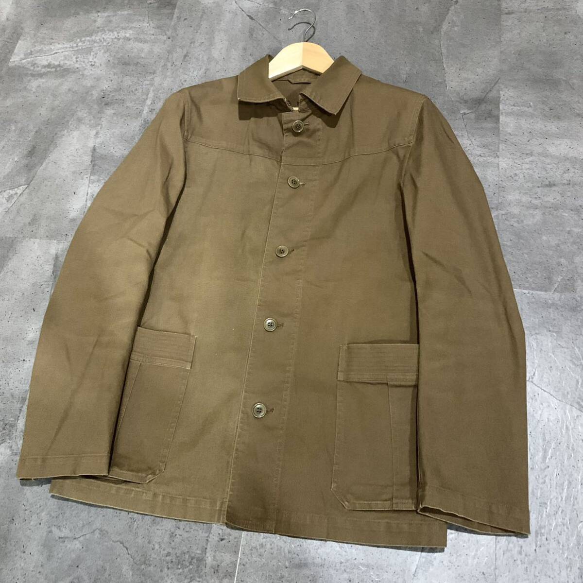 C ▼ 都会のカジュアルウェア '日本製' EZ by Zegna イージーバイゼニア ストレッチ素材 コットン ボタン 長袖 シャツ size:L トップス_画像1