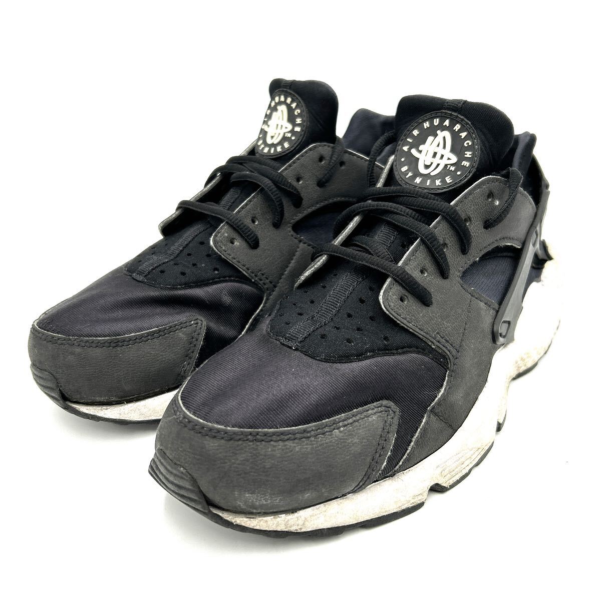 G @ 16年製 '履き心地抜群' NIKE ナイキ AIR HUARACHE RUN エアハラチ LOW CUT スニーカー 27cm メンズ 靴 シューズ 黒系 634835-006_画像1