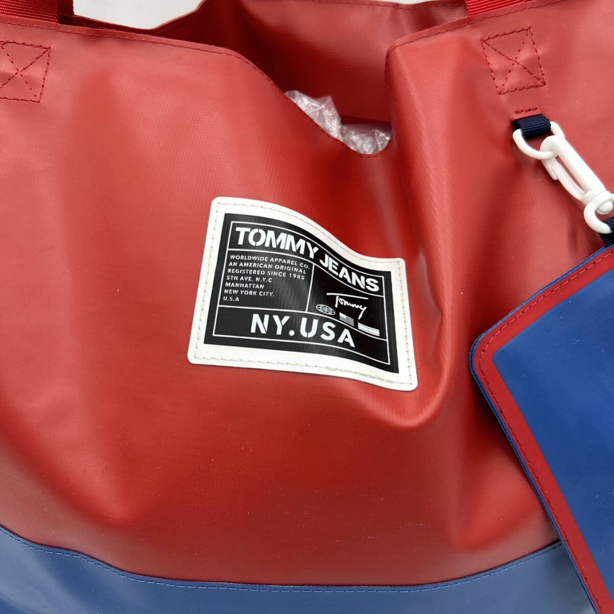 C @ 人気モデル '洗礼されたデザイン' TOMMY JEANS トミージーンズ 大容量収納 バイカラー トートバッグ 手提げ 肩掛け鞄 ハンドバッグ_画像2
