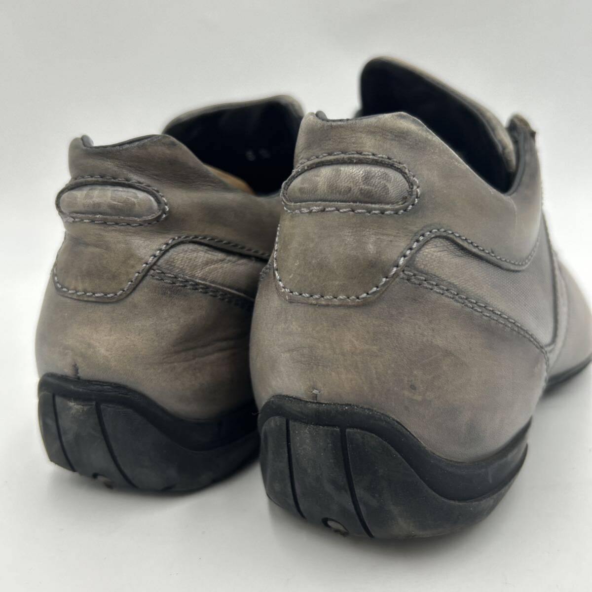 C@ イタリア製 '極上レザー使用' SANTONI FOR AMG サントーニ 本革 LEATHER ローカット スニーカー UK6.5 25.5cm程 メンズ 紳士靴 シューズ_画像5