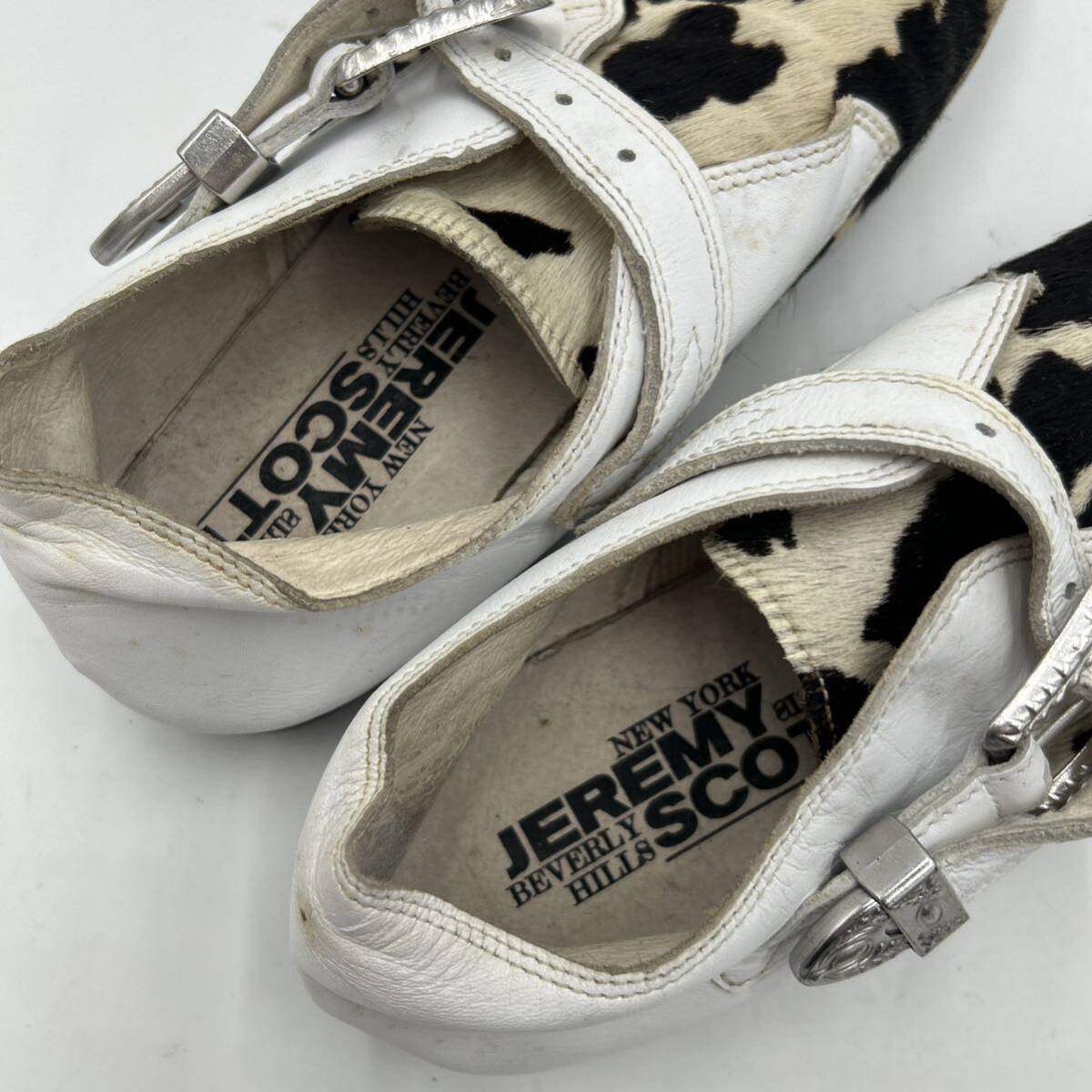 J @ 12年製 '希少 入手困難' adidas Originals by JEREMY SCOTT JS PONY SLM ハラコレザー シューズ 24cm レディース 靴 シューズ V24618_画像6
