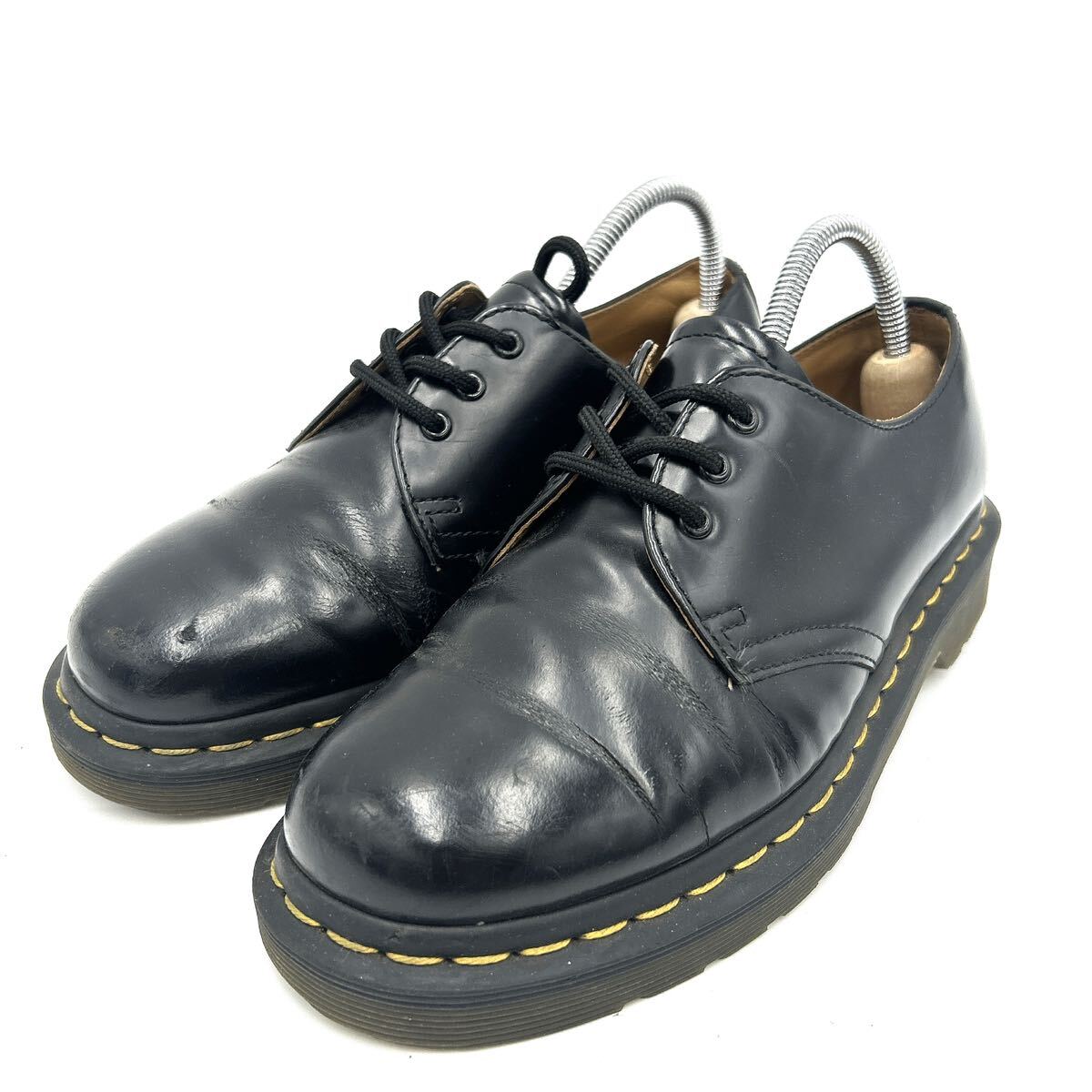 I @ 履き心地抜群 '人気 イエローステッチ' Dr.Martens ドクターマーチン LEATHER 3EYE レザー シューズ 革靴 UK5 24cm レディース 婦人靴の画像1