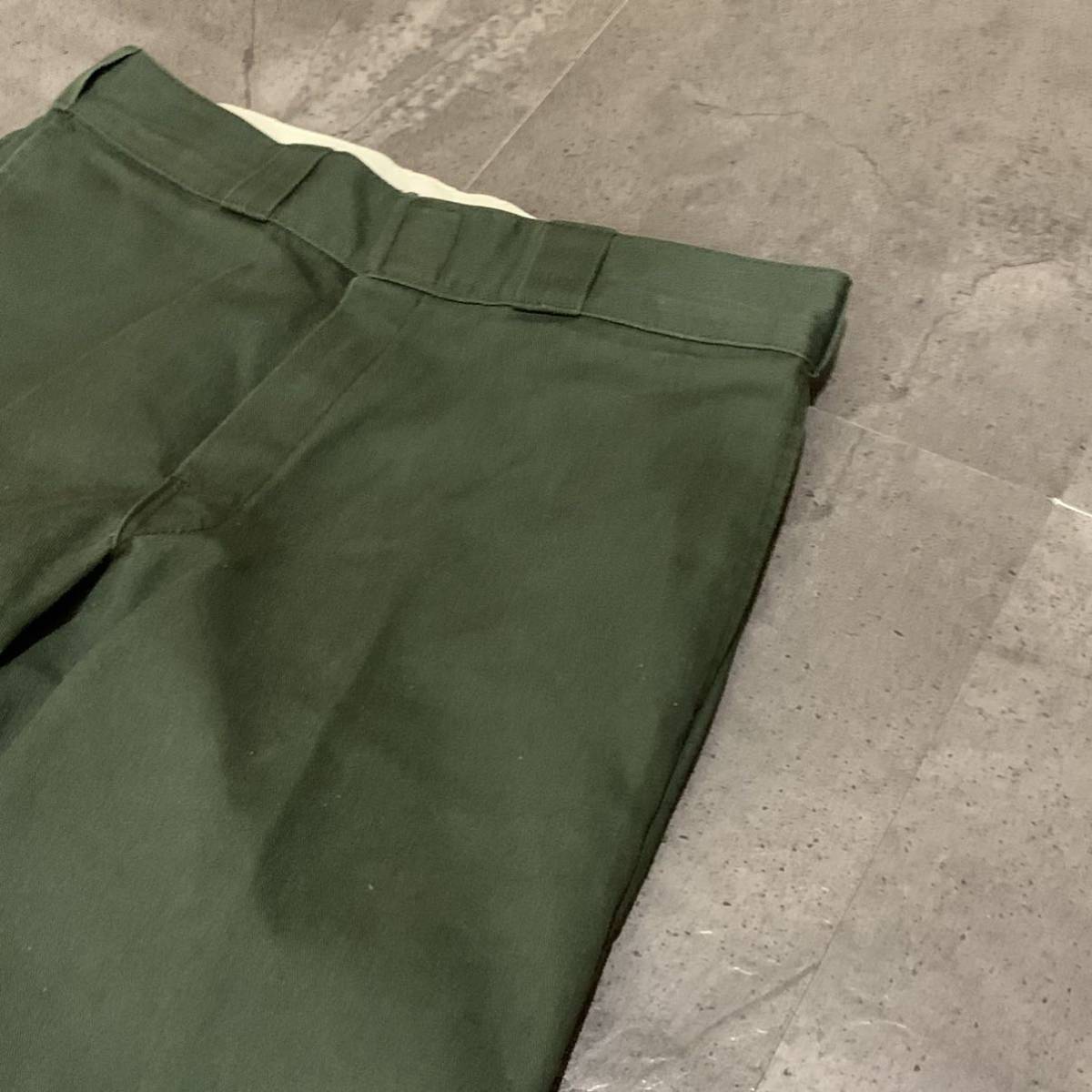 M ▼ 人気モデル!! '履き心地抜群' Dickies ディッキーズ 874OG ロゴパッチ ワークパンツ チノパン size:32 メンズ ボトムス カーキ_画像4