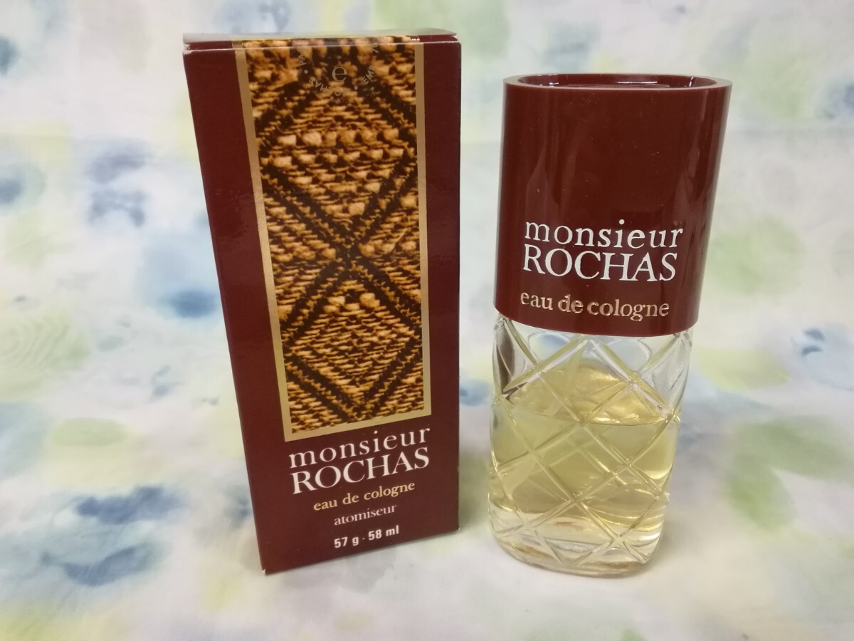 g_t U450 ☆ROCHAS ロシャス MONSIEUR ROCHAS ムッシュ ロシャス eau de cologne 58ml 残量6割程度 香水 スプレー 【現状品】_画像1