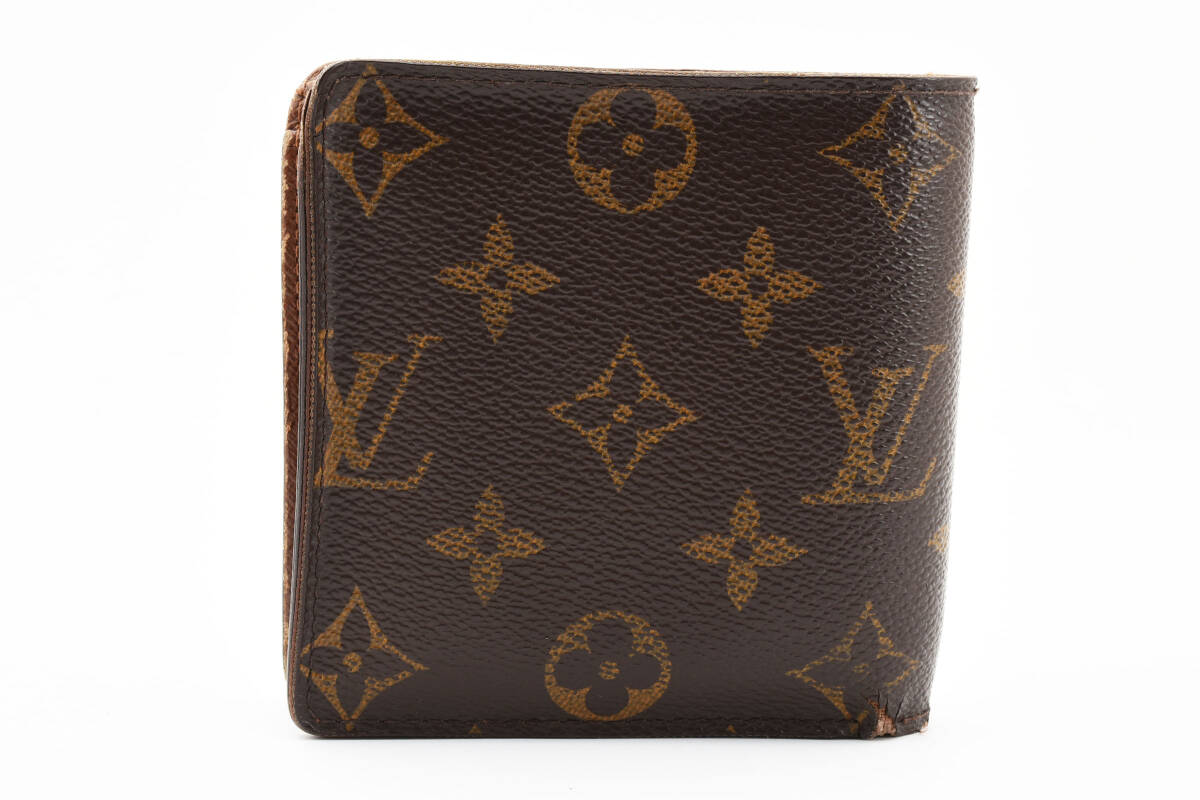 1円〜 美品　LOUIS VUITTON ルイヴィトン モノグラム　ポルトビエ　カルトクレディ　モネ　2つ折り財布　ブラウン系　レディース　メンズ_画像2