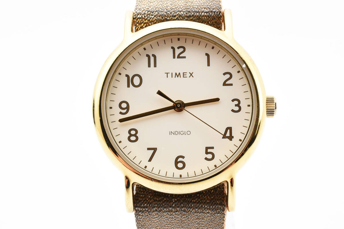 1円〜 美品 TIMEX　タイメックス　腕時計　ウィークエンダー　メタリック　ゴールド系　ブラウン系　メンズ　レディース_画像2