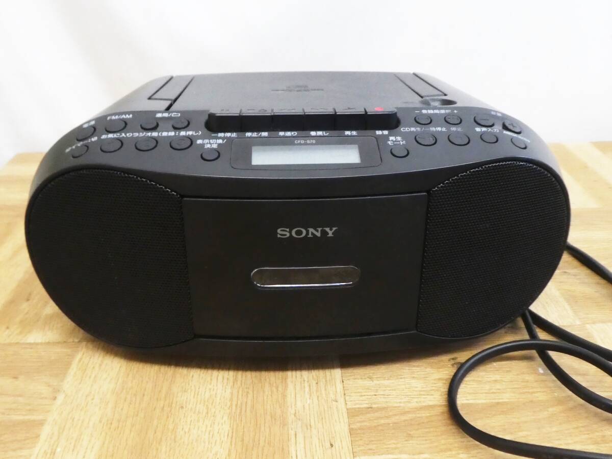 P939[ super-discount ] Sony CD radio-cassette recorder CFD-S70 FM/AM/ wide FM correspondence can record talent black /5