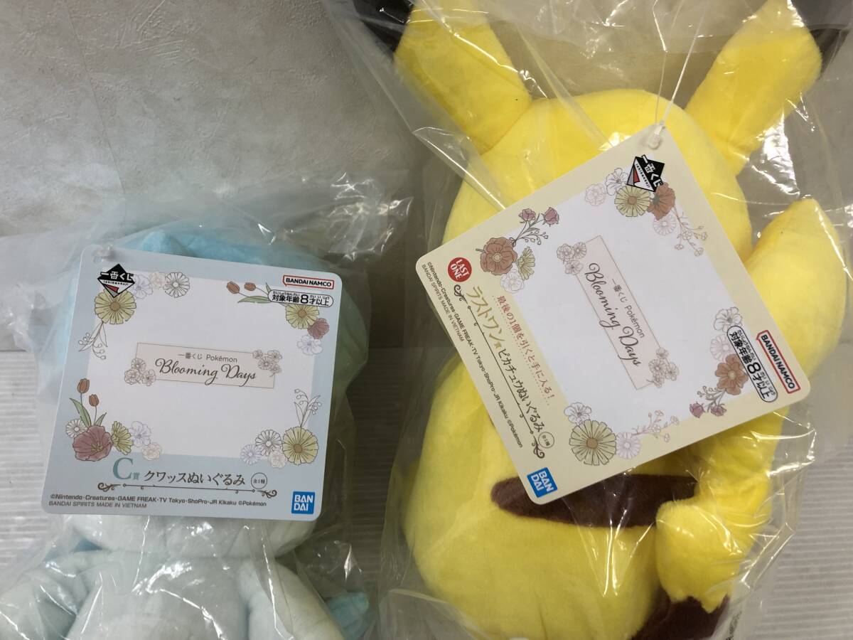 一番くじ ポケモン Pokemon Blooming Days ぬいぐるみ2点 C賞 クワッス / ラストワン ピカチュウ 未使用品 systoy072081_画像3