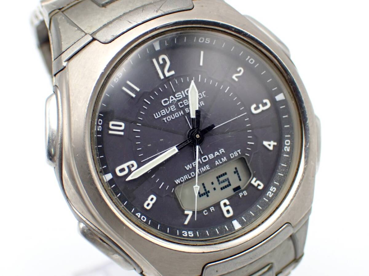 1000円～☆CASIO カシオ ソーラー メンズ腕時計 WAVE CEPTOR ウェーブセプター タフソーラー WVA-430TJ デジアナ/N31810-1300-6の画像2
