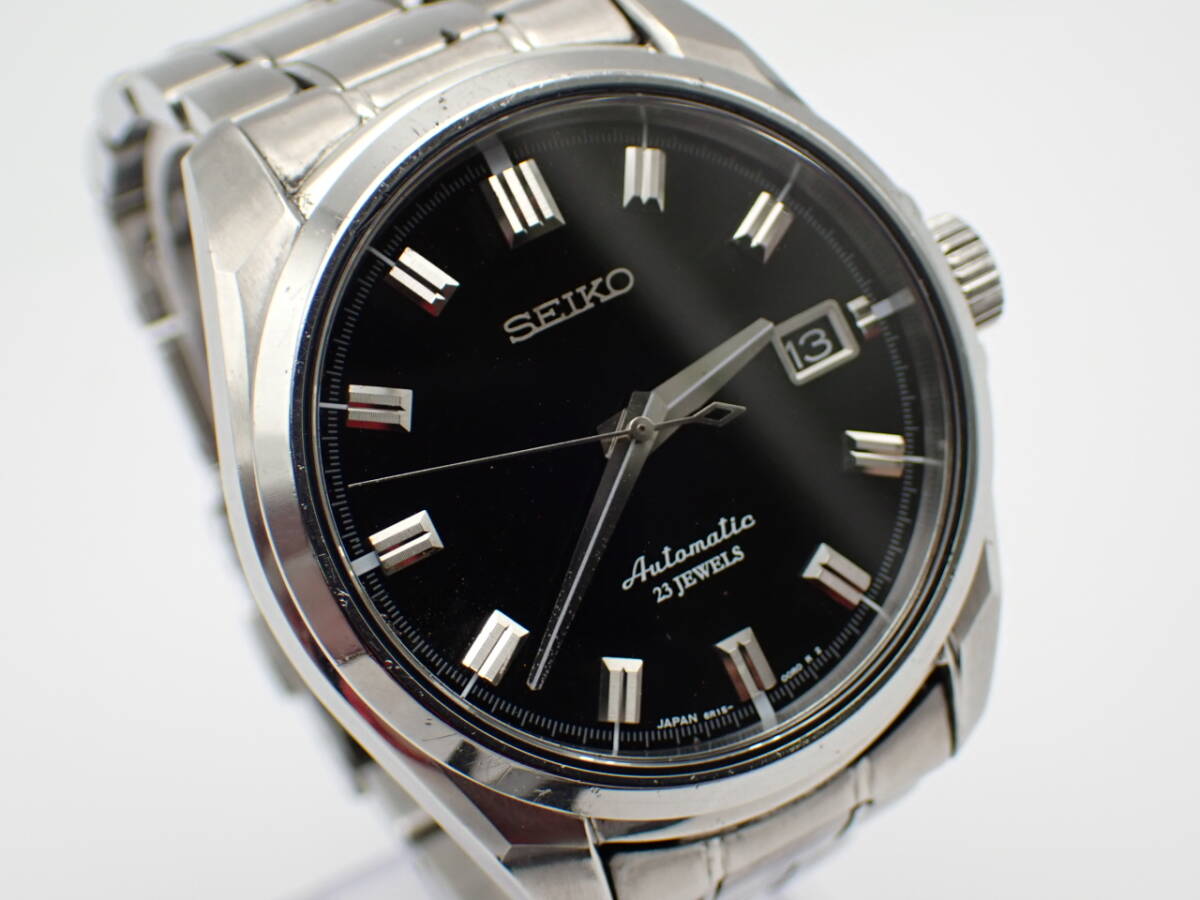 1円～☆SEIKO セイコー AT/自動巻き メンズ腕時計 メカニカル 6R15-00H0 デイト 黒文字盤 ラウンド/N041330_画像2