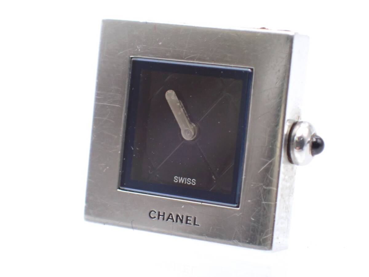 1円～☆CHANEL シャネル QZ レディース腕時計 マトラッセ Q.B.08150 黒文字盤 ラウンド/N021816_画像1