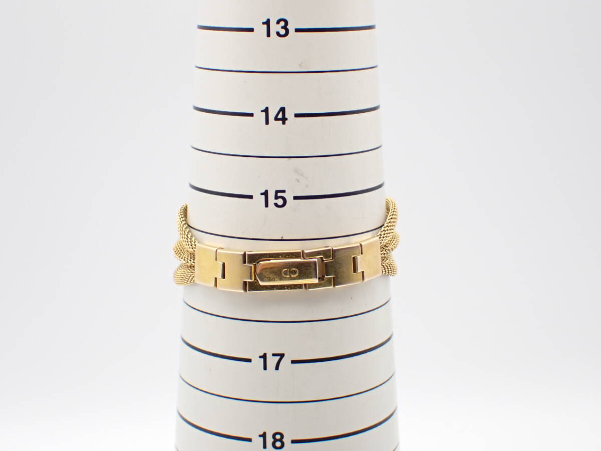 1円～☆Christian Dior クリスチャンディール QZ レディース腕時計 3021 ゴールド文字盤 ジュエリーウォッチ 2針/N141515の画像6