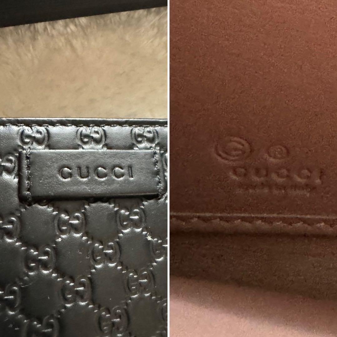 【美品】 119 GUCCI グッチ ラウンドファスナー 長財布 マイクロシマ_画像4