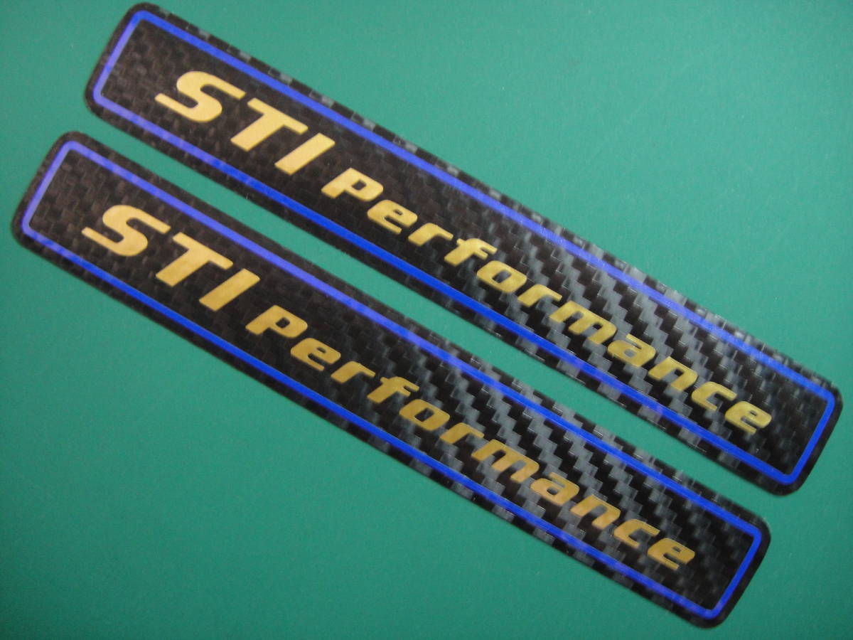 STI Performance エンブレム ステッカー オーナメント　横約118ｍｍ 1080-CF12　3M　カーボンFブラック使用　スバル　SUBARU BT_EB枠金文字