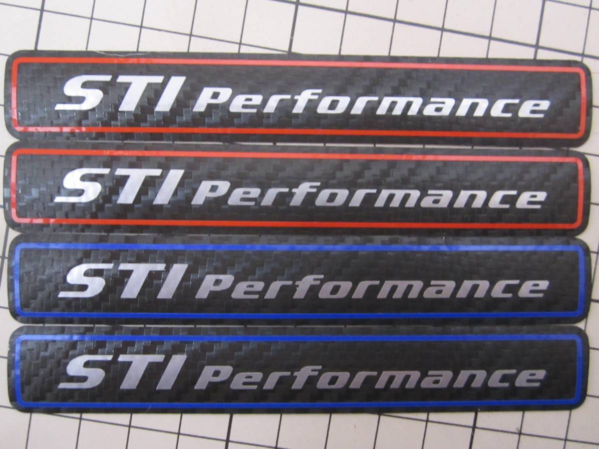 STI Performance エンブレム ステッカー オーナメント　横約118ｍｍ 1080-CF12　3M　カーボンFブラック使用　スバル　SUBARU BT_EB枠銀文字
