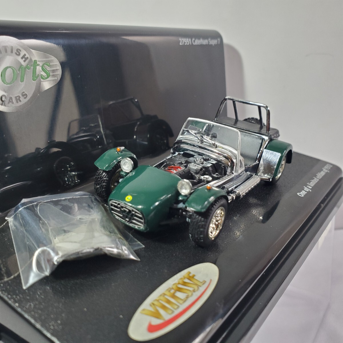 VITESS ビテス 1/43 「CATERHAM SUPER 7 British racing green 」ケータハム スーパー セブン グリーン 限定1520個 新品未使用 170の画像4