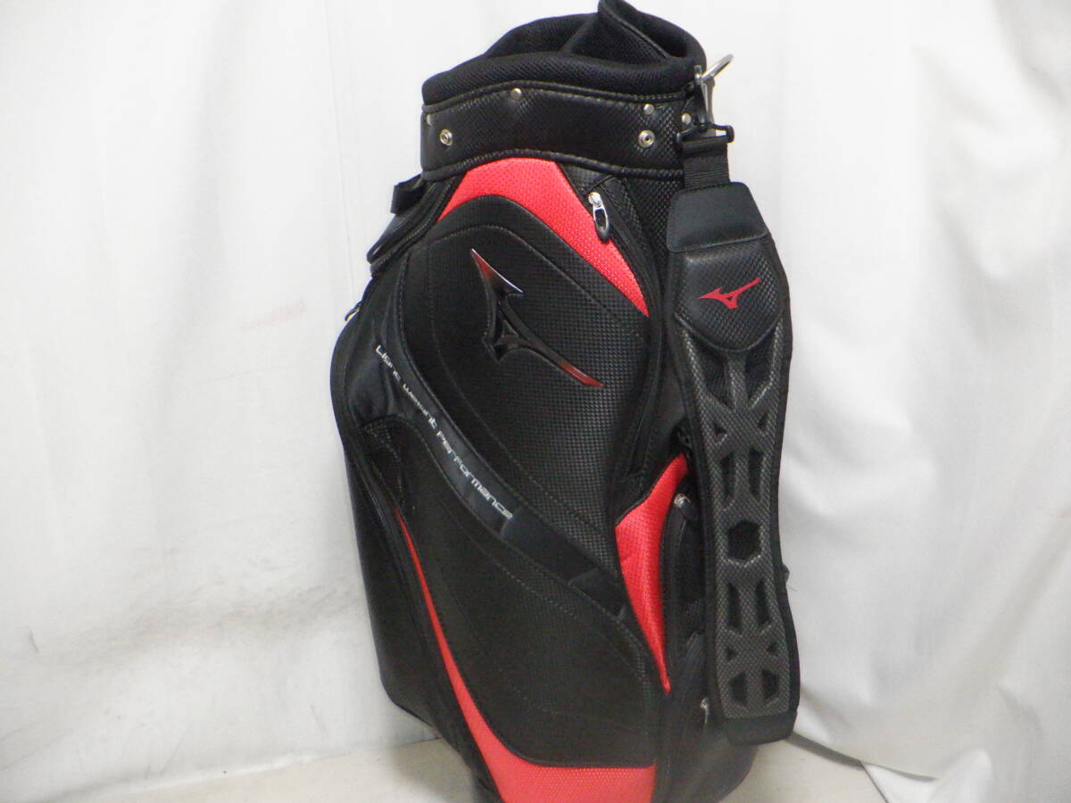  MIZUNO ミズノLIGHT WEIGHT 9.5型★中古/超美品★軽量スポーツカートバック (BKxRED)_画像7