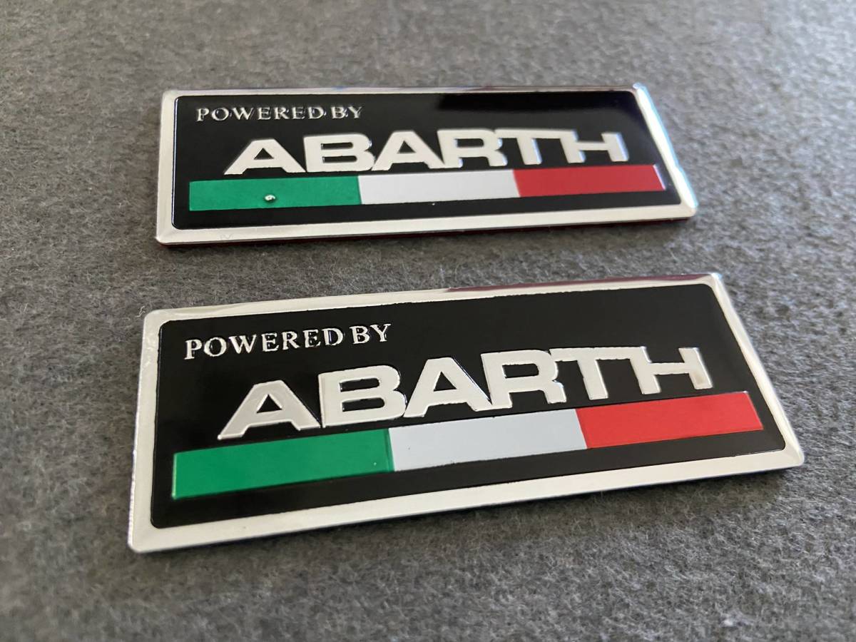 アバルト ABARTH★8*3CM★ カーステッカー エンブレム プレート アルミ製 フェンダーバッジ シール 傷を隠す 2枚セット 506番_画像2