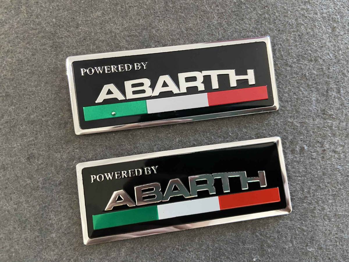 アバルト ABARTH★8*3CM★ カーステッカー エンブレム プレート アルミ製 フェンダーバッジ シール 傷を隠す 2枚セット 506番_画像1