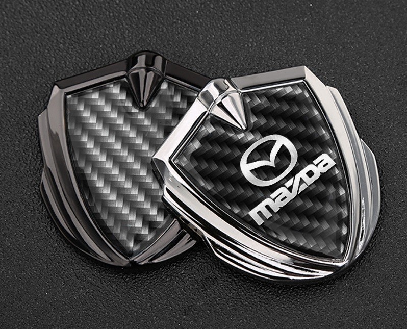 マツダ ステッカー 車ロゴ エンブレム 3D立体 金属製 デカール 1枚 防水 両面テープ付き 簡単貼り付け 車の装飾 シルバーの画像4