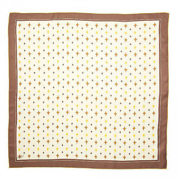 【A PIECE OF CHIC / ピースオブシック】新品未使用 Silk Scarf -VEGAS Beige- / シルクスカーフ Made in France フランス製_画像1