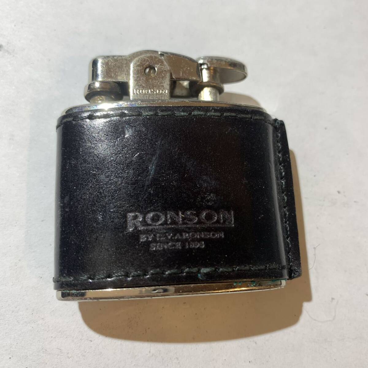 RONSON ロンソン 【黒革】オイルライター ライター (管理番号D)_画像1