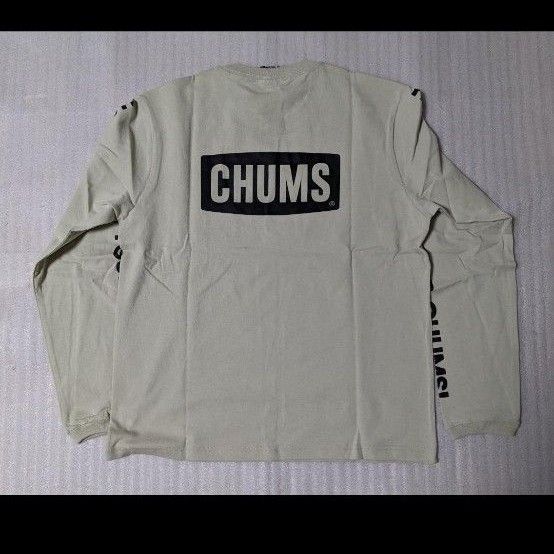 新品 CHUMS チャムス バックロゴTシャツ 長袖 M ロンT ベージュ フリークスストア別注 ロングスリーブ