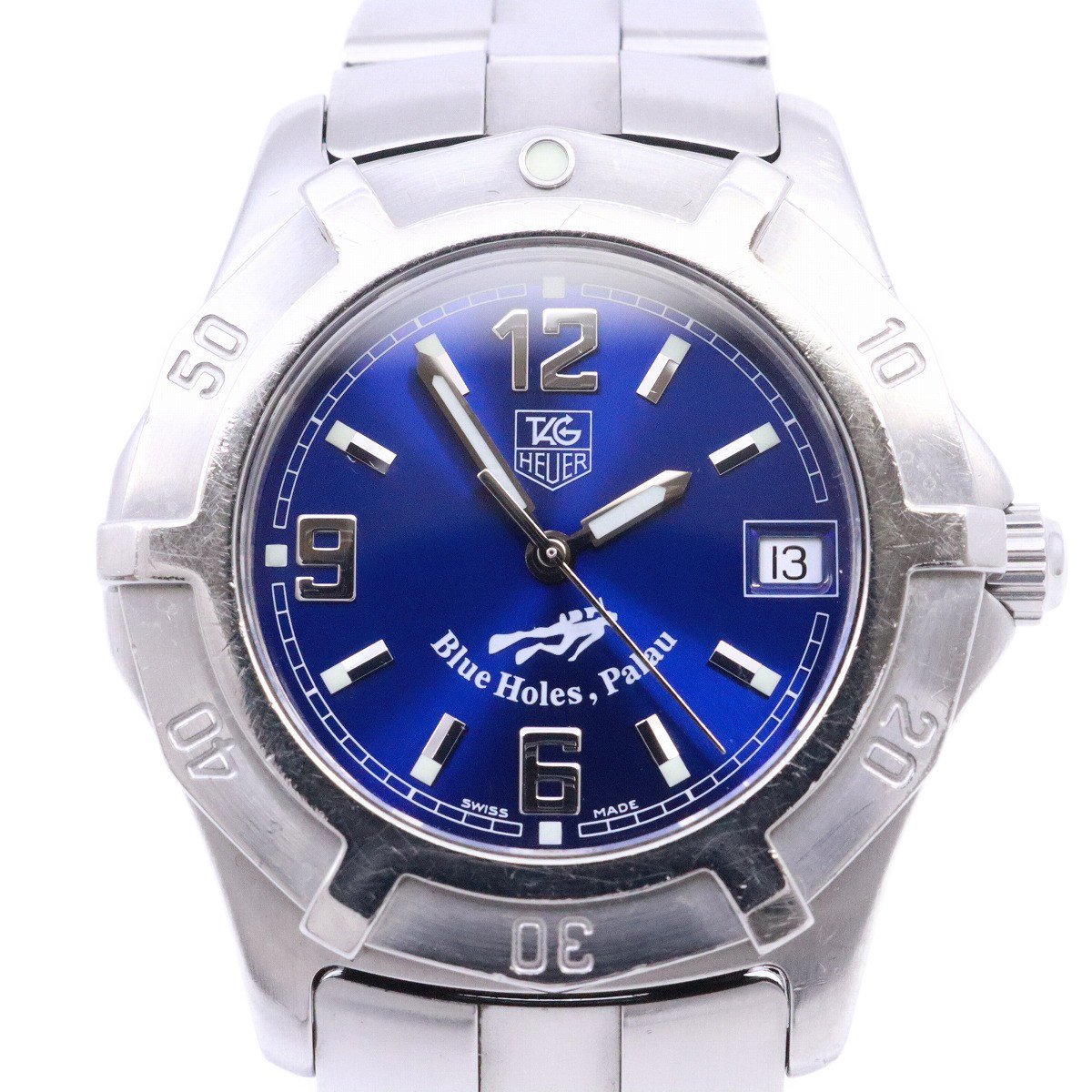  TAG Heuer exclusive Palau limitation quartz men's wristwatch blue face original SS belt WN1116[... pawnshop ]