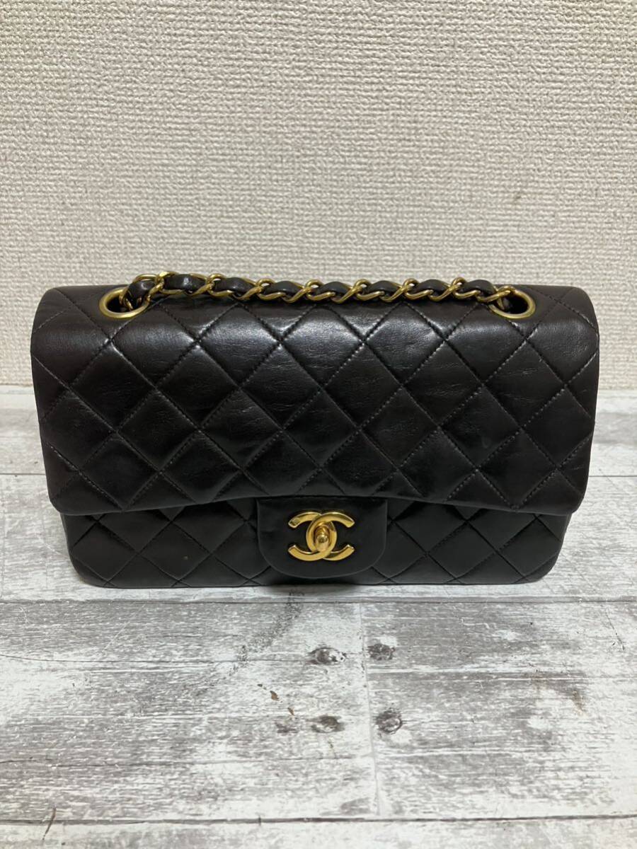 シャネル CHANEL マトラッセWフラップチェーンショルダー ショルダーバッグ バッグ レディース ブラック系 ゴールド金具_画像4