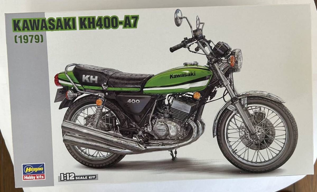 【未組立】ハセガワ 1/12 バイクシリーズ カワサキ KH400-A7 プラモデル_画像1