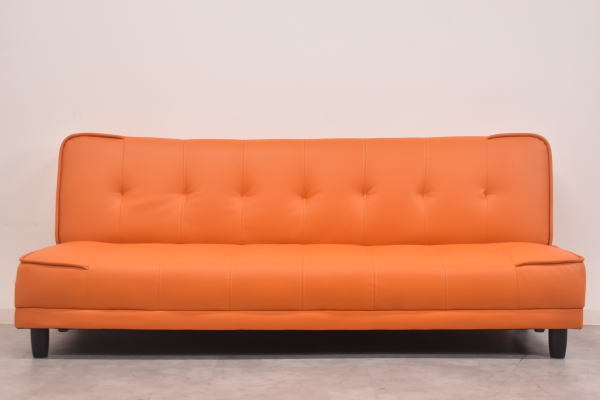 [ limitation free shipping ] orange 3P reclining sofa bed 3 seater . outlet furniture sofa [ new goods unused exhibition goods ]0005575