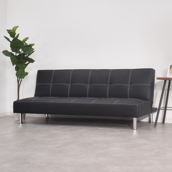 [ limitation free shipping ] black 3P reclining sofa - bed 3 seater . outlet furniture sofa [ new goods unused exhibition goods ]0033214