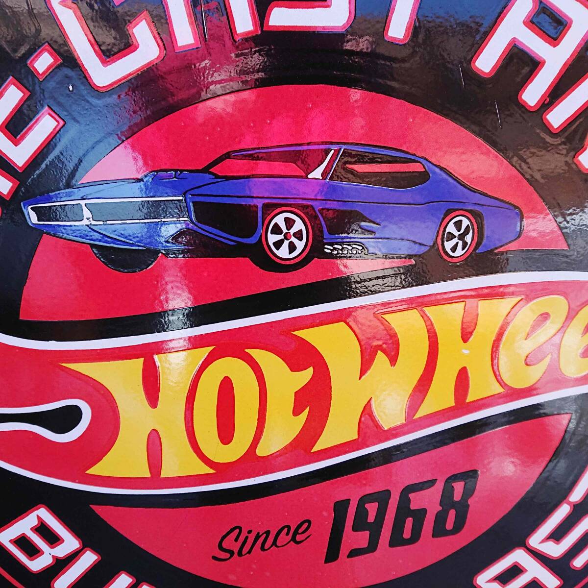 ●現品限り●巨大76ｃｍ●HOTWHEELS ホーロー看板 エナメル ビンテージ 大型看板 ホットウィール ミニカー●お部屋の雰囲気かわります♪●_画像2