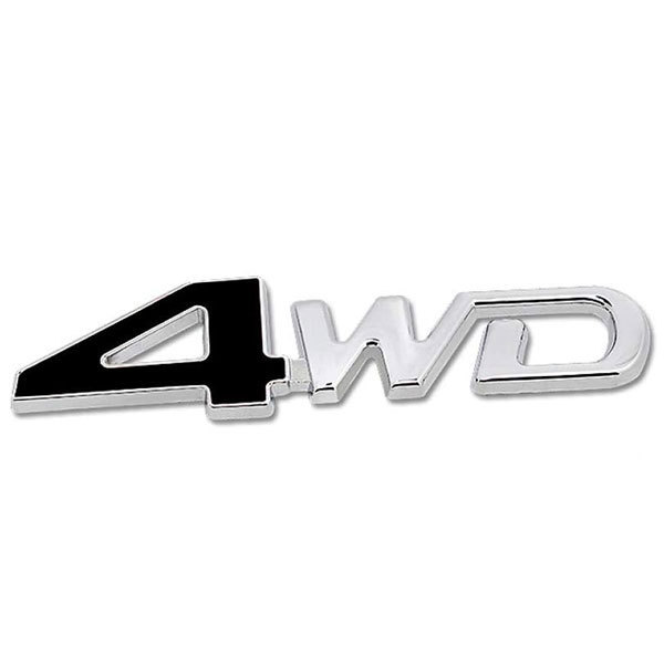 エンブレム 4WD ステッカー カスタム パーツ カー用品 3D プレミアム バックドア 外装パーツ Dタイプ ブラック×シルバー_画像1