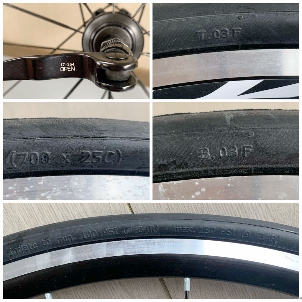 MAVIC AKSIUM　マビック アクシウム　ホイール　 前後セット　チューブレス:UST TYRE 622x19TC　Vittoria ZAFFIRO SLICK 700x25c　22-662_画像8