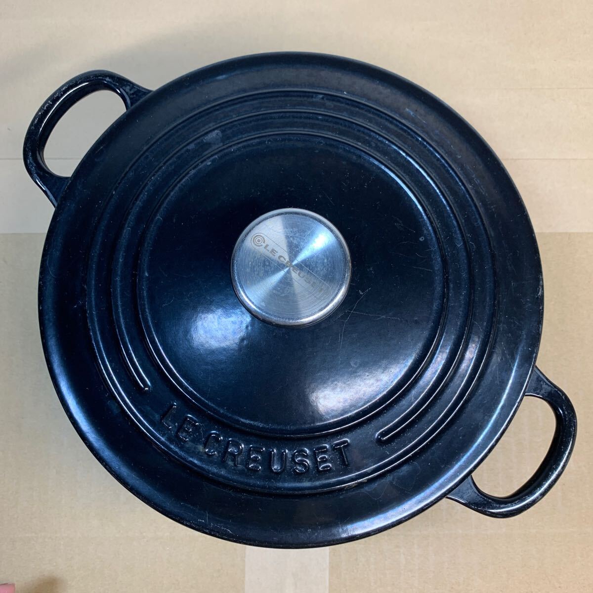 LE CREUSET ルクルーゼ 両手鍋 鍋 ココットロンド 22cm ブラック 調理器具 中古品 の画像5
