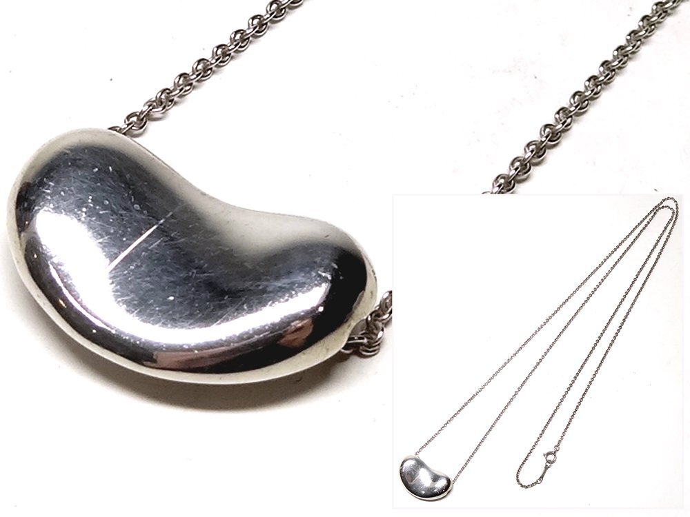 【侍】TIFFANY&Co. ティファニー スターリング925 ヴィンテージ ビーンズ ラージ ロングネックレス 20+283