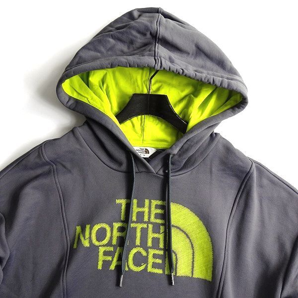 THE NORTH FACE ノースフェイス 新品 スウェット ビッグロゴプリント 長袖 プルオーバー パーカー フーディ 52J GRY 95/M ▲061▼bus9335d_画像2