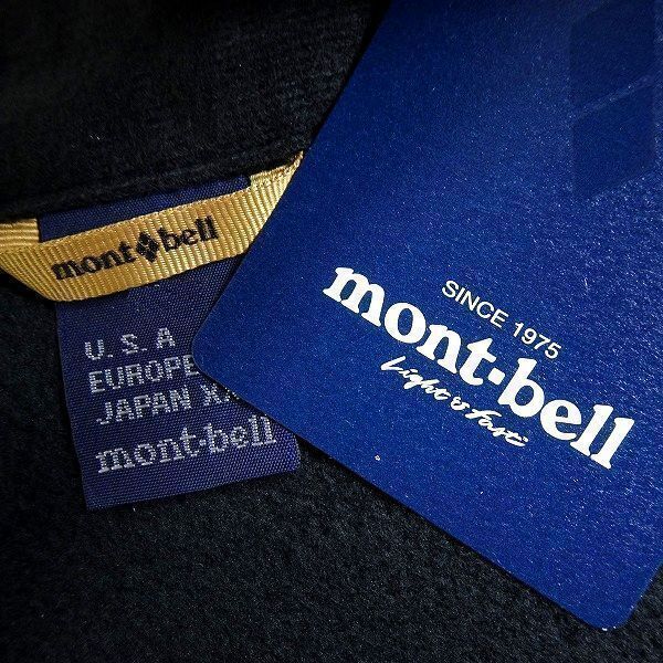 mont-bell モンベル 保温フリース 高耐久リップストップ フルジップ フリースジャケット ブルゾン WUJF-601 BK 110/XXL ▲082▼bus1287e_画像7