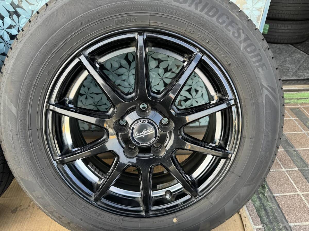 マナレイ EuroSpeed 15インチ 6J +45 PCD100 5穴/BS ECOPIA NH200 195/65R15 2023年製 4本セット #369-1_画像3