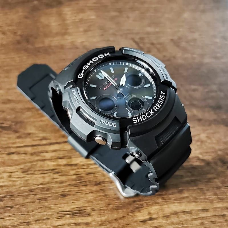 G-SHOCK用 互換ベルト [AWG-100・AW-590・AW-591等] + 工具 (バネ棒外し) - 送料無料