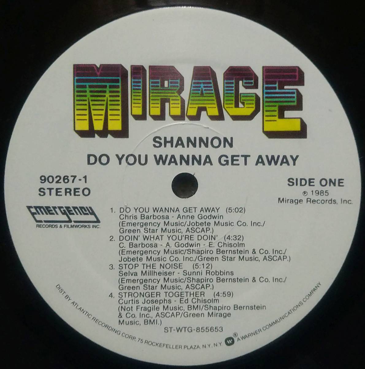 【LP R&B 洋Pop】Shannon「Do You Wanna Get Away」Promo オリジナル US盤_Side1
