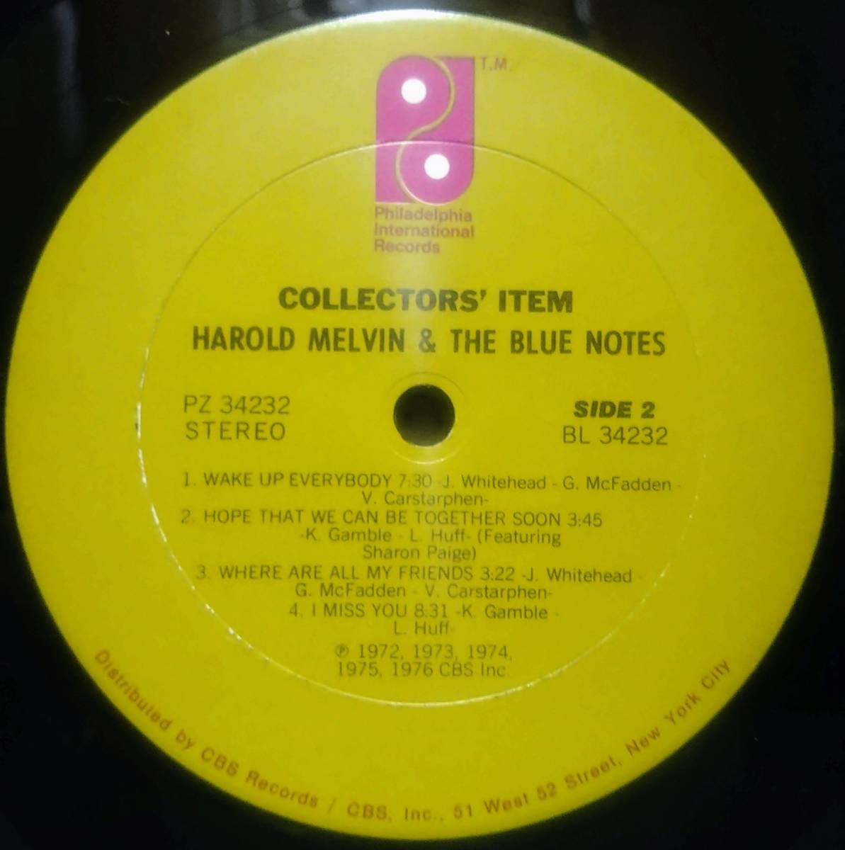 【LP Soul】Harold Melvin & The Blue Notes「All Their Greatest Hits Collectors' Item」US盤 シュリンク付 The Love I Lost.他 収録！_Side2