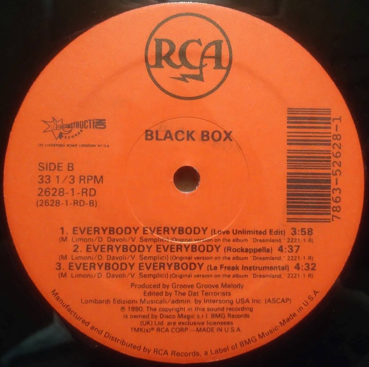 【12's Italo House】Black Box「Everybody Everybody」オリジナル US盤_Side2