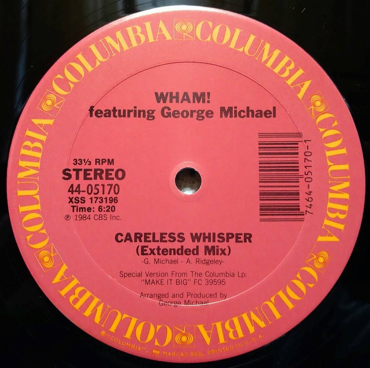 【12's 洋Pop】Wham! Featuring George Michael「Careless Whisper」オリジナル US盤 シュリンク付！_Side1